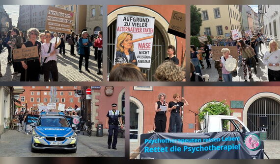 Collage einer Demo in Regensburg
