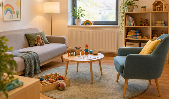 Blick in ein Therapiezimmer KI generiertes Bild