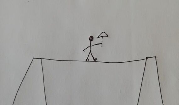 Das Leben ist manchmal ein Drahtseilakt