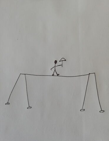 Das Leben ist manchmal ein Drahtseilakt